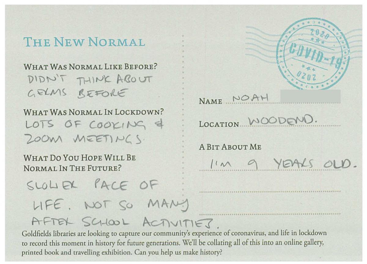 postcard Noah from Woodend