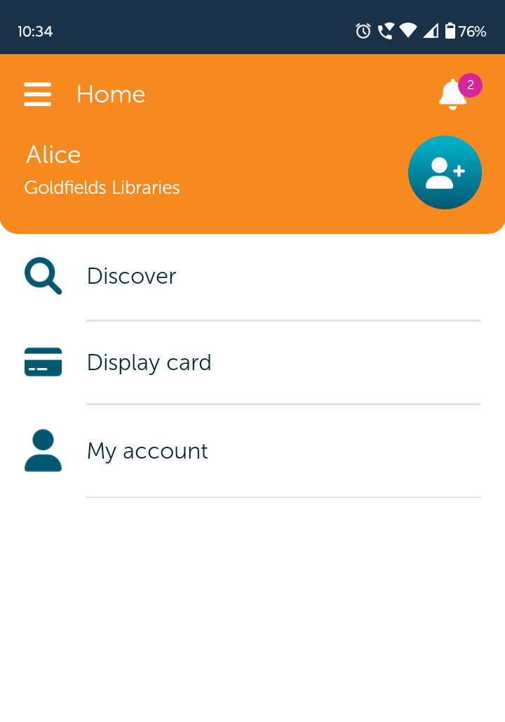 Screenshot of the Spydus Library app.